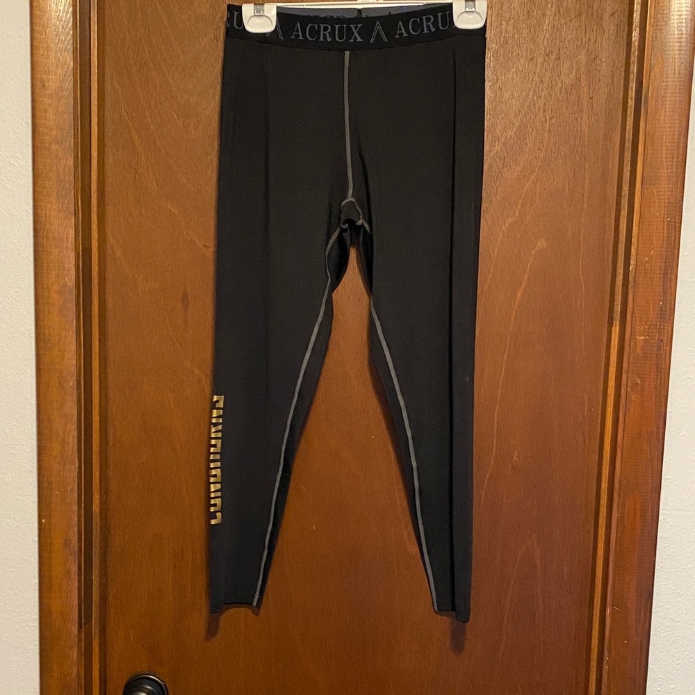 Acrux Black Leggings with Gold Detail